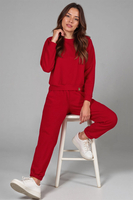 Vivisence Femme Survêtement Avec Poches Idéal Pour Maison Quotidien Détente 9204, rouge
