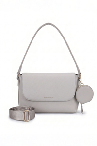 Vivisence Women Shoulder Bag With Pouch Zip Closure Adjustable Strap For Easy Carry, Grey