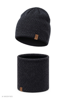 Sets Sets hat + loop scarf, Black