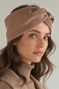 Vivisence Damen Stirnband Herbst Winter Gestrickt Mit Dekorativem Knoten Weich Und Warm Elastisch Kopfband Ideal Für Kühle Tage Modeaccessoire Outdoor Alltag, beige