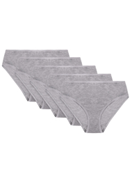 Vivisence Culotte Classique Slip pour Femme Lot de 5 Figi 4016, bande gris : gris 5-pack