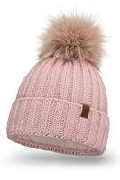 Vivisence Damen Bommelmütze Winter Fleecefutter Bommel Perfekte Passform 70100, Pink