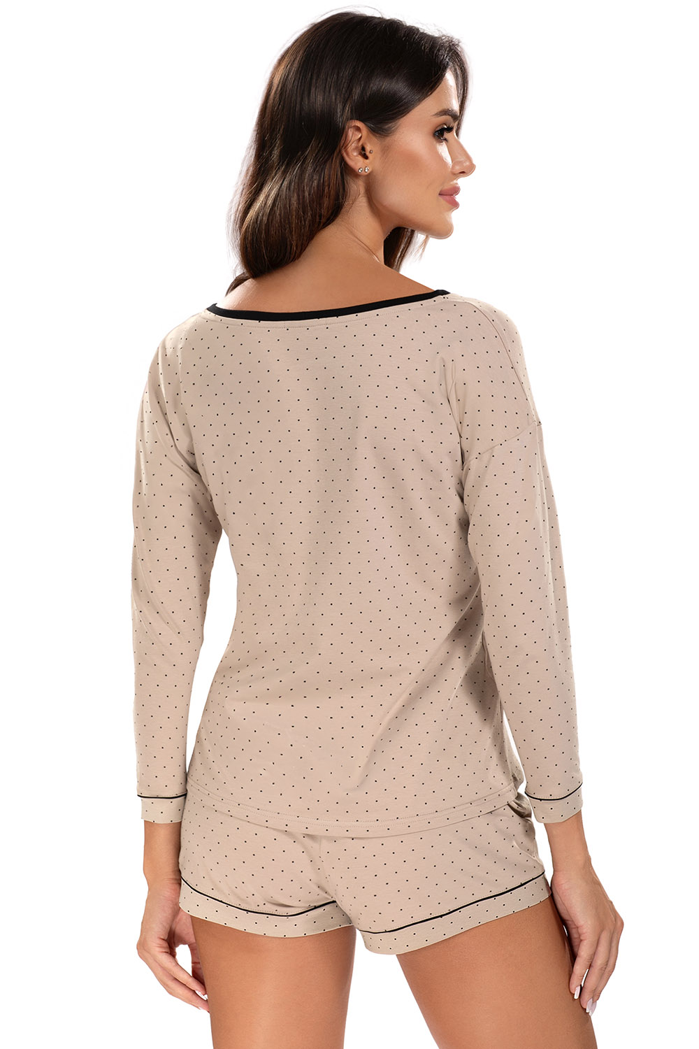 Vivisence Dame Schlafanzug 2-teiliges Set Pyjama Bluse Shorts Gemustert Tupfen 2022,