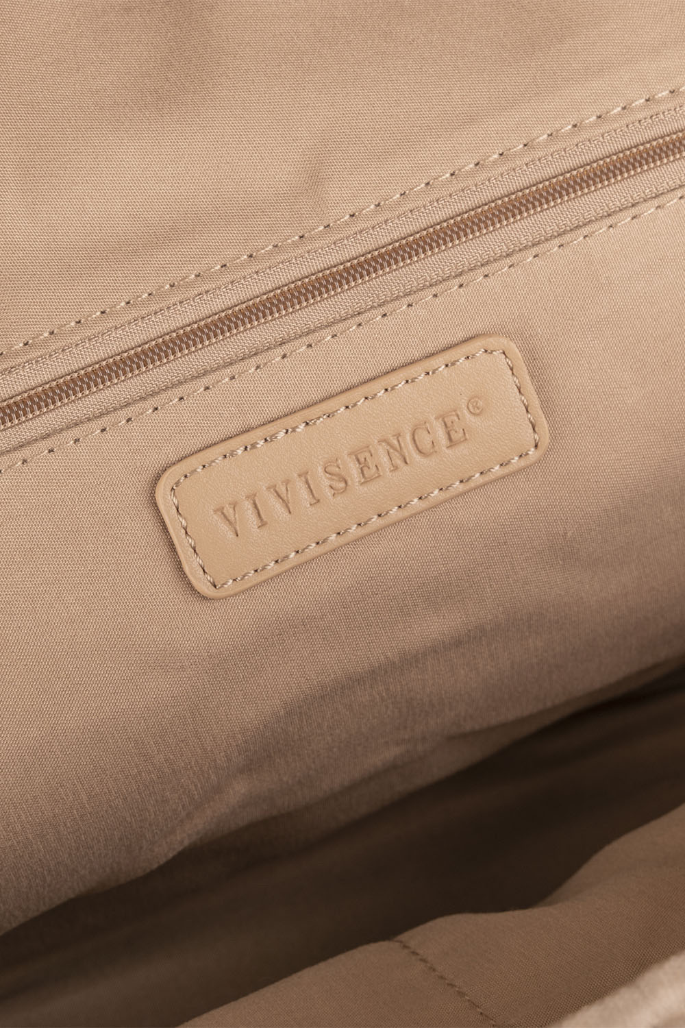Vivisence Sac À Dos Femme Nylon Compartiments Multiples Poche Discrète, beige