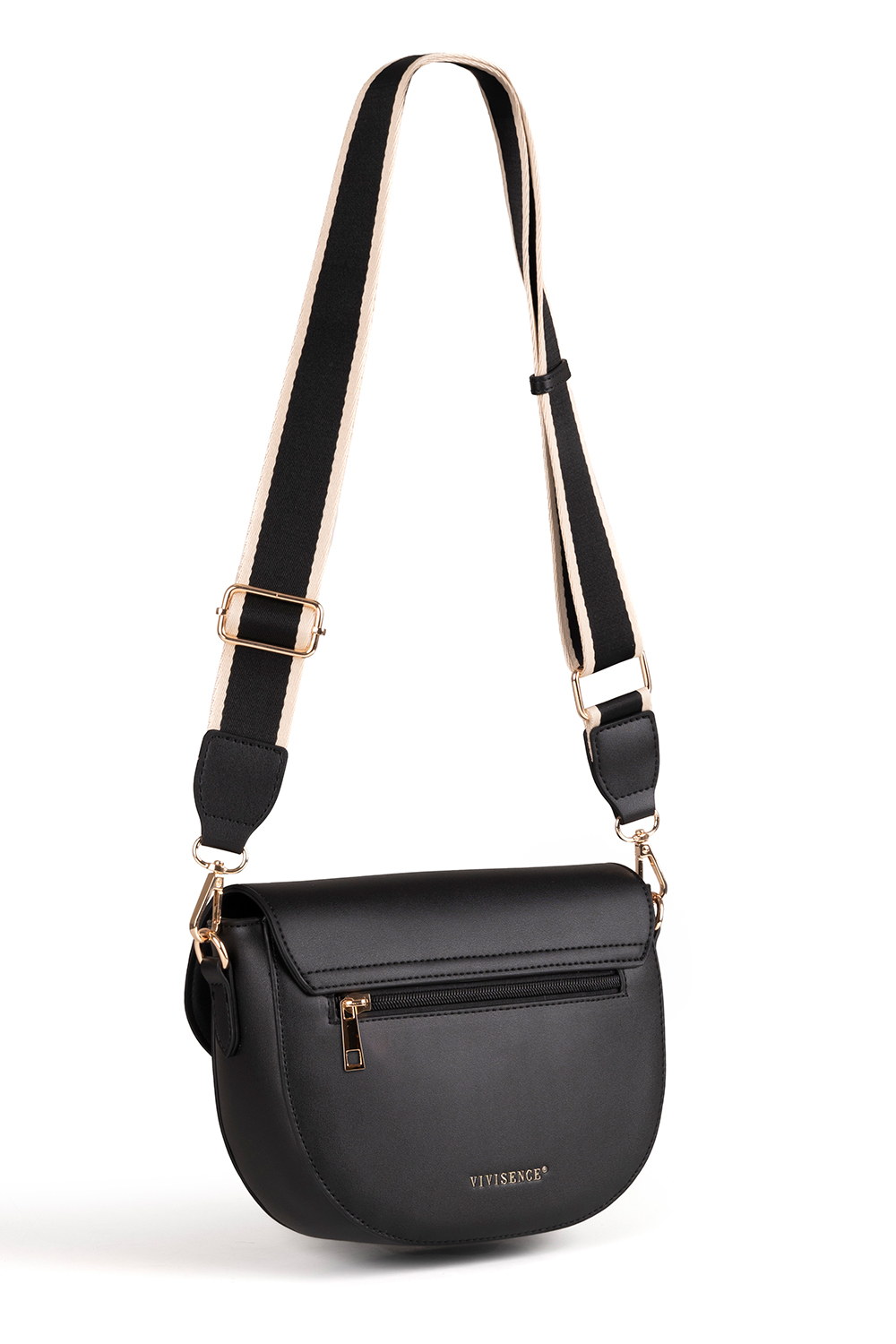 Vivisence Women's Crossbody Magnetic Flap Strap Ideal Comfort for Everyday, black