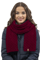 Vivisence Femme Bonnet Et Écharpe Pour l'Automne et l'Hiver À Pompon Chauds Doublés De Polaire Anti-Statique Idéal Pour Les Hommes Élégants Parfait Pour Froides Journées 7015Kmpl, bordeaux