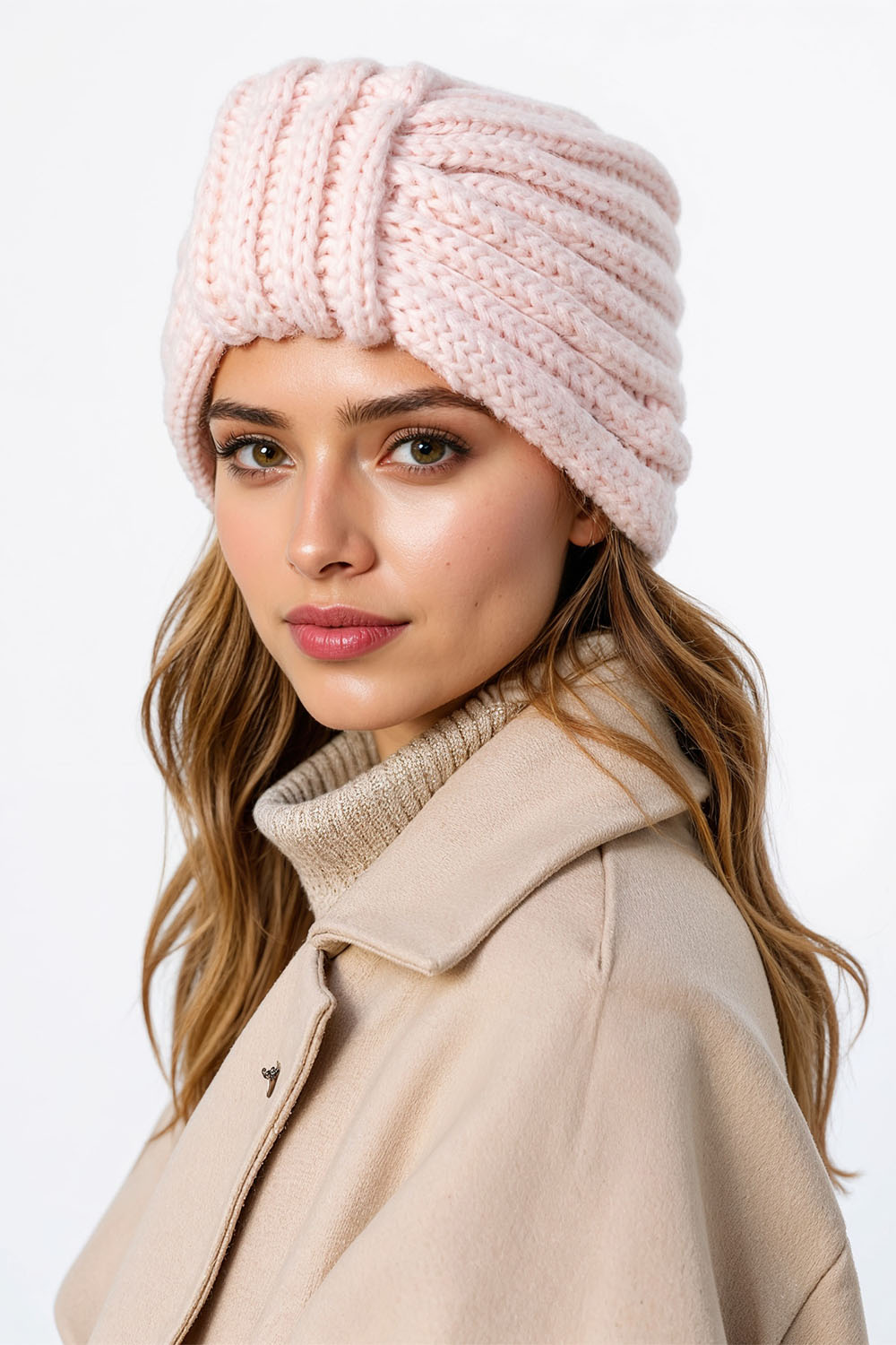 Vivisence Femme Bonnet Hiver Maille Merinos et Coton Ajusté Chaleur Confort, rose