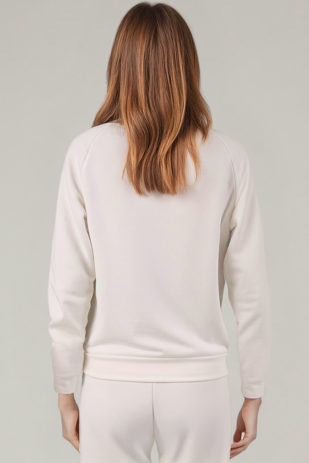 Vivisence Women Crewneck Sweatshirt Soft Knit Pullover Everyday Comfort, white