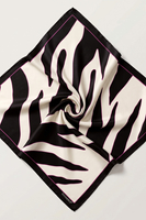 Vivisence Women Silk Scarf Silk Bandana Hand Rolled Edges Comfort and Elegance, black/white/zebra