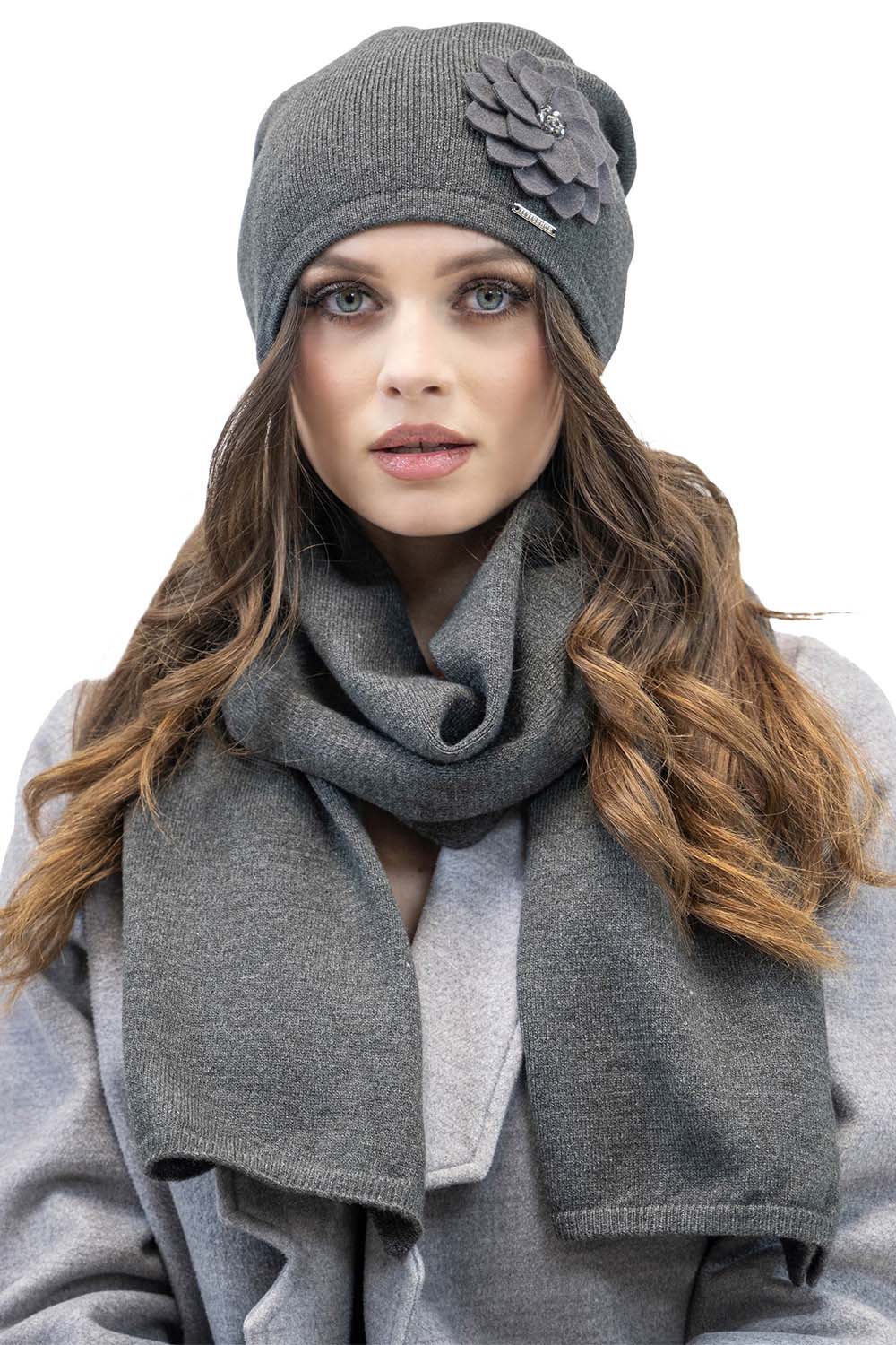 Vivisence Classic Winter Hat For Women Warm And Cozy Wool 7010, dark grey