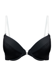 Vivisence Push Up BH Damen Silikonträger Rückenfrei Formbügel Frontverschluss 1012/1, schwarz