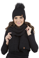 Vivisence Bonnet À Pompon Femme Chaud Et Confortable Pour Les Journées Froides 7016, noir