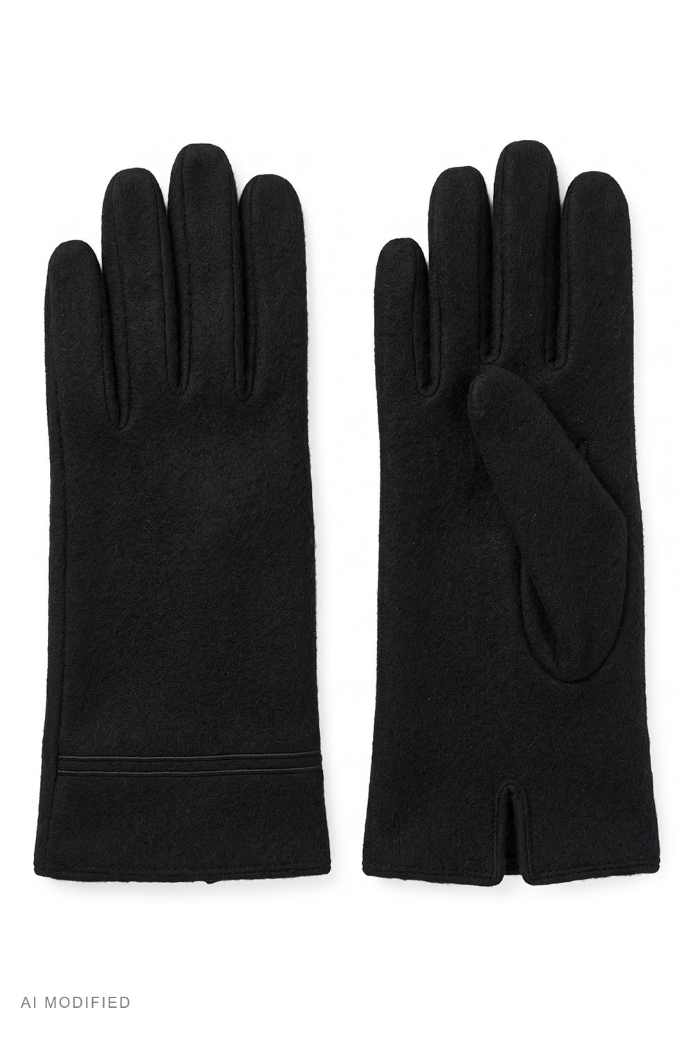 Vivisence men's wool blend knitted gloves, classic fit, black