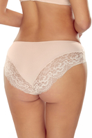 Vivisence Damen Slip Spitze Netz Schleife Klassisch Elegant Transparent 1041, Beige