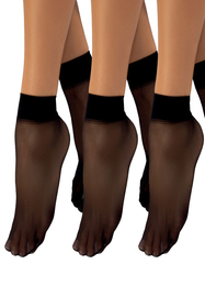 Vivisence Chaussettes Femme Classiques 20 DEN Douce Et Confortable Avec Bords Élastiques Qui Ne Glissent Pas Renforcement Invisible Des Orteils Lot De 3 Paires Qualité Supérieure, nero