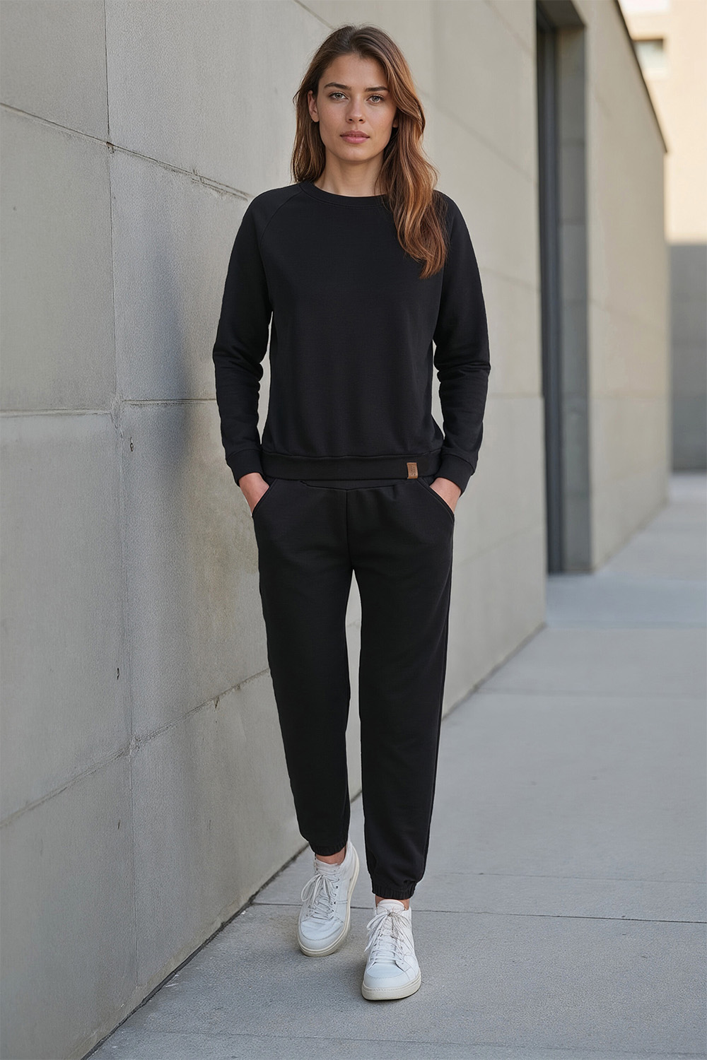Vivisence Femme Sweat Col Rond Maille Douce Confort Toute La Journée, noir