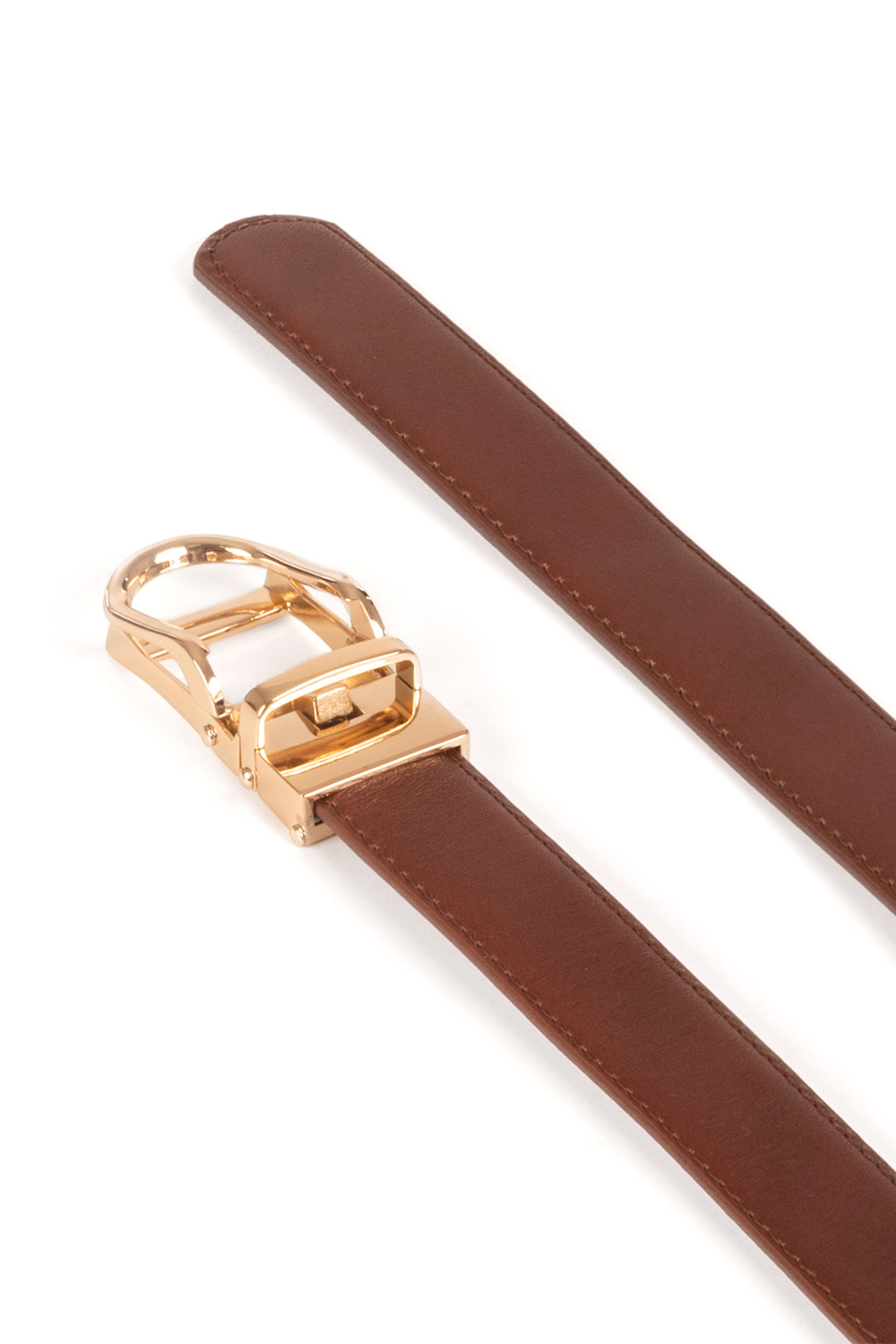 Vivisence Damen Ledergürtel Gürtel Echtleder goldene Schnalle Modischer P0005, Braun