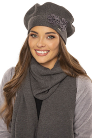 Vivisence Béret Femme Hiver Épais Et Chaud Idéal Pour Les Journées Froides 7007, gris foncé