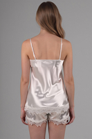 Vivisence Pyjama Ensemble Satin avec Bretelles Réglables Pour Nuits Sensuelles 2036, écru