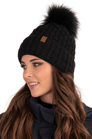 Vivisence Stylish Women's Winter Set Hat With Pompom And Warm Fleece Lining Paired With Classic Matching Scarf Made From Soft And Warm Fabric Perfect For Cold Weather, black