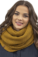 Vivisence Bonnet Femme Et Écharpe Pour L'automne et L'hiver À Pompon Cache-cou Ensemble Classique En Fils Chauds Avec Doublure En Polaire Parfait Pour Les Journées Froides 7014, jaune foncé