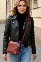 Vivisence Women's Shoulder Bag Zip Closure Comfort Elegance for Everyday, burgundy