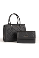 Vivisence Handtaschen Damen Set 2in1 Umhängetasche, Schwarz