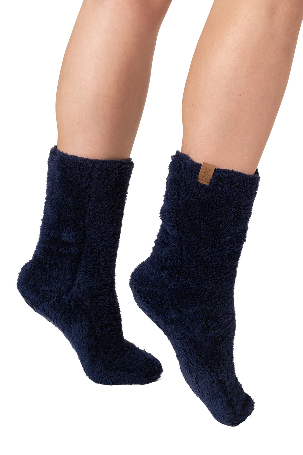 Vivisence Blanket Hoodie and Socks Set Warm and Cozy Wearable Blanket Sweatshirt with Large Pocket Extended Back Long Sleeves and Durable Ankle-Length Socks for Everyday Comfort, dark blue