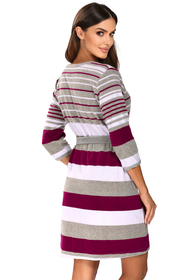 Vivisence femme peignoir classique et élégant  5013 - fabriqué en UE, bordeaux