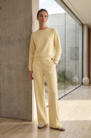 Vivisence Femme Pantalon De Survêtement Pli Devant Taille Élastique Confort, banane