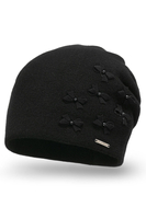Vivisence Bonnet Femme Avec Perles Ajustement Parfait Conçu Avec Plis 7089, noir