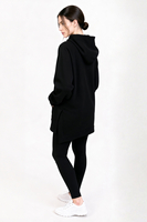 Vivisence Damen Leggings Und Hoodie Set Baumwollmix Mit Stretch Für Alltag, Schwarz