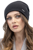 Vivisence Women's Hat Wool Pleated Fleece Lined Comfortable Everyday Winter 7085, black