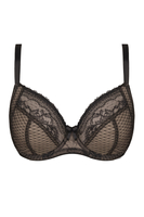 Vivisence Damen Buegel BH Mit Spitze Und Mesh Komfortabler Halt Angenehme Passform Und Feminines Dekollete, Schwarz