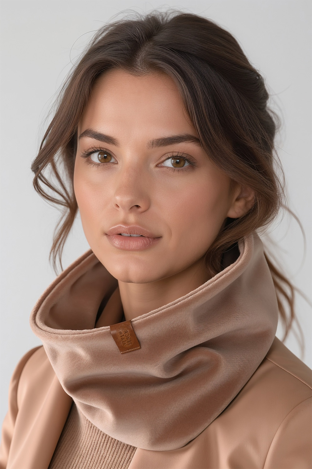 Vivisence Femme Snood Hiver Tricot Doux En Coton Confortable Chaleur Chaque Jour, beige