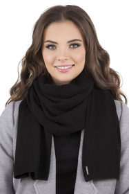 Vivisence Damen Baskenmütze Schal Set Wolle Blumenapplikation Warm Elegant 7007, schwarz