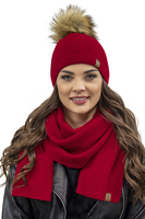 Vivisence Damen Schal Strick Warm Breit Weich Elegant Sportlich Winter 7041S, rot