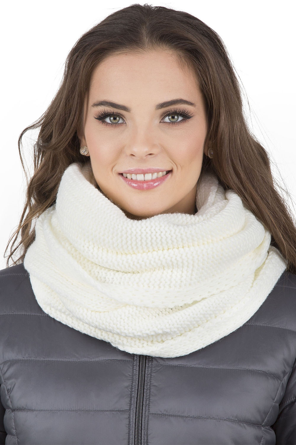 Vivisence Bonnet Femme Et Écharpe Pour L'automne et L'hiver À Pompon Cache-cou Ensemble Classique En Fils Chauds Avec Doublure En Polaire Parfait Pour Les Journées Froides 7014, ecru