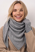 Vivisence Damen Dreiecksschal aus Strick für einfaches Styling, grau