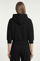 Vivisence Women Hoodie Cotton With Drawstring Hood For Everyday Comfort, black