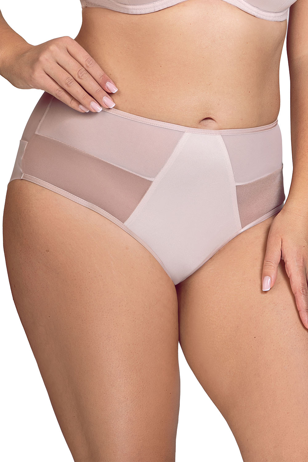 Vivisence Culotte Pour Femme Élégante Coupe Classique Finition Élastique Gousset En Coton Dos Lisse En Maille Doublée Confort Quotidien et Élégance, beige