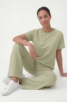 Vivisence T-Shirt Femme Manches Courtes Col Rond Confort Doux Quotidien, olive