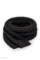 Vivisence écharpe tricot laine mérinos soie torsadée hiver femme, noir