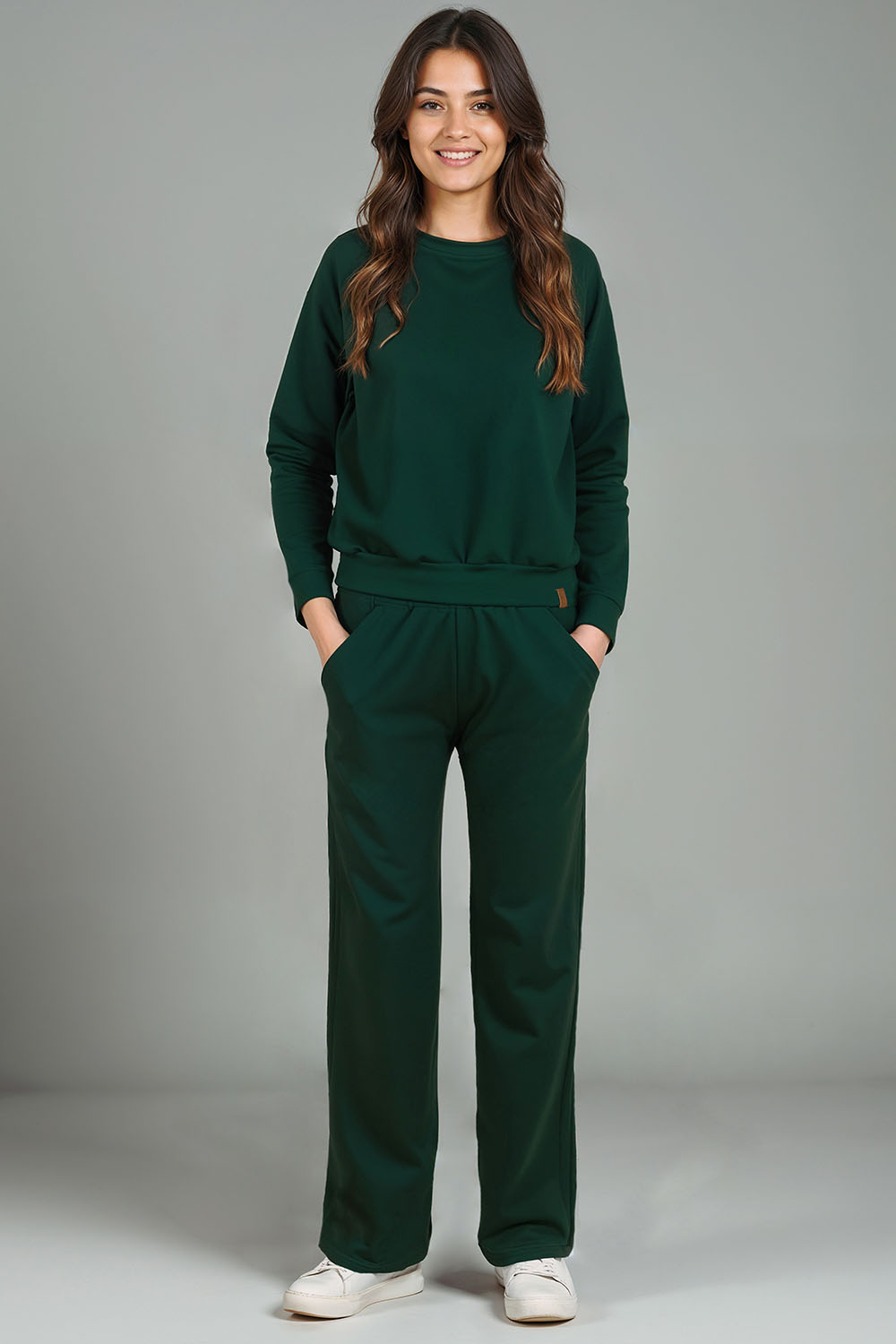 Vivisence Pantalon De Survêtement Femme Confortable Taille Élastique Jambes Larges Poches Latérales Tissu Doux Coton Mélangé Pour Sport Maison Balade Détente Quotidienne 9102,