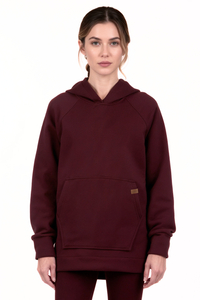 Vivisence Femme Sweat À Capuche Coton Élasthanne Confort Quotidien Douceur, bordeaux