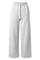 Vivisence Women Wide Leg Pants High Waist Adjustable Cuffs All Day Comfort, grey melange