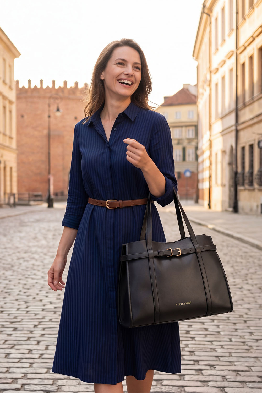 Vivisence Damen Handtasche Magnetverschluss Schulterriemen Ordnung Im Alltag, Schwarz