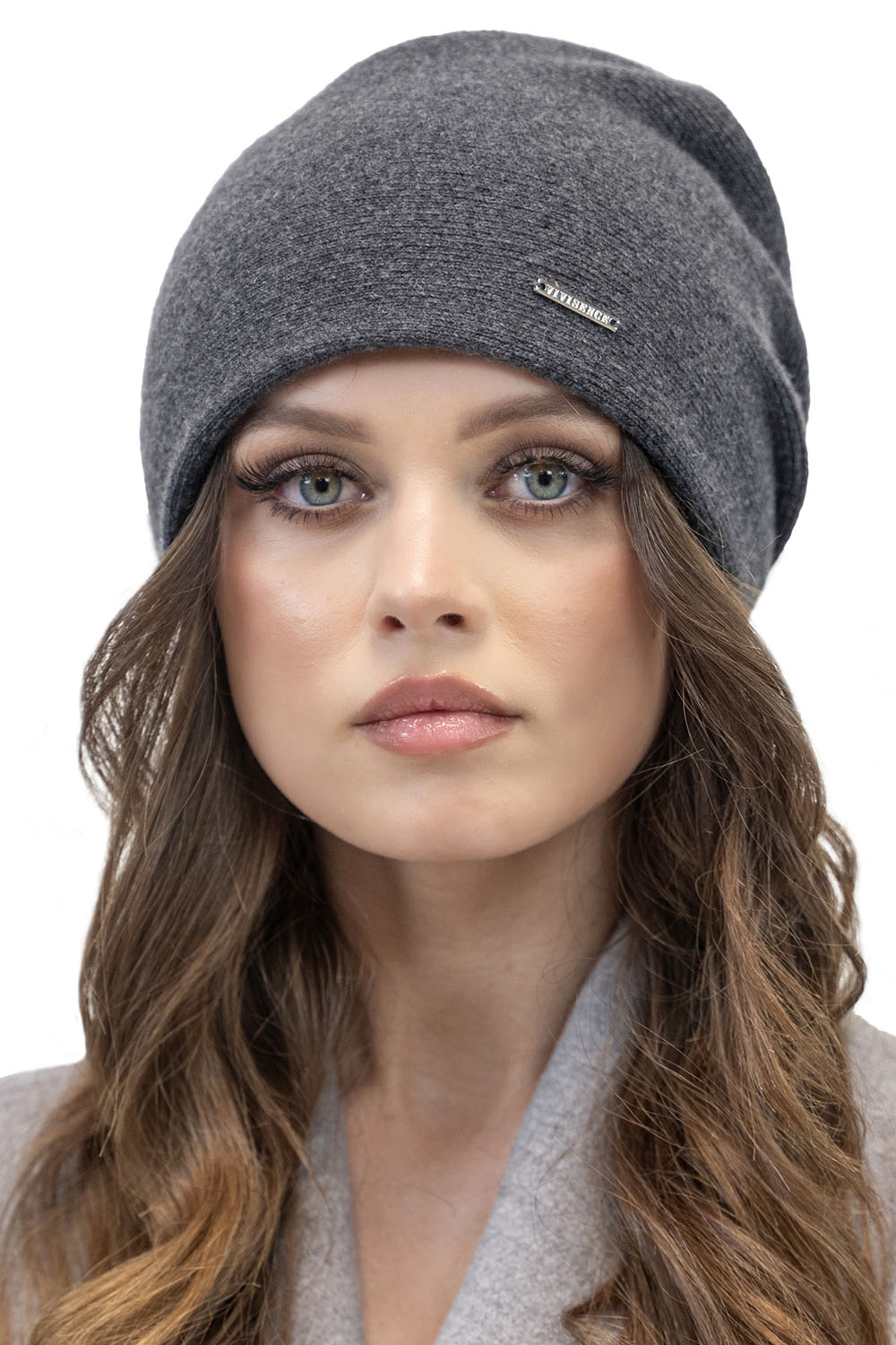 Vivisence Women's Hat Wool Pleated Fleece Lined Comfortable Everyday Winter 7085, dark grey