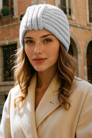 Vivisence Women Winter Beanie Merino Wool Cotton Knit Warm Cozy Comfort, Grey