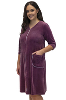 Vivisence Peignoir avec Poches Coton Fermeture Éclair Confortable Pour Porter à la Maison 5027,